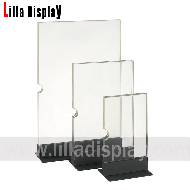 lilladisplay A4 A5 A6 size steel base acrylic poster holder stand LL-6003